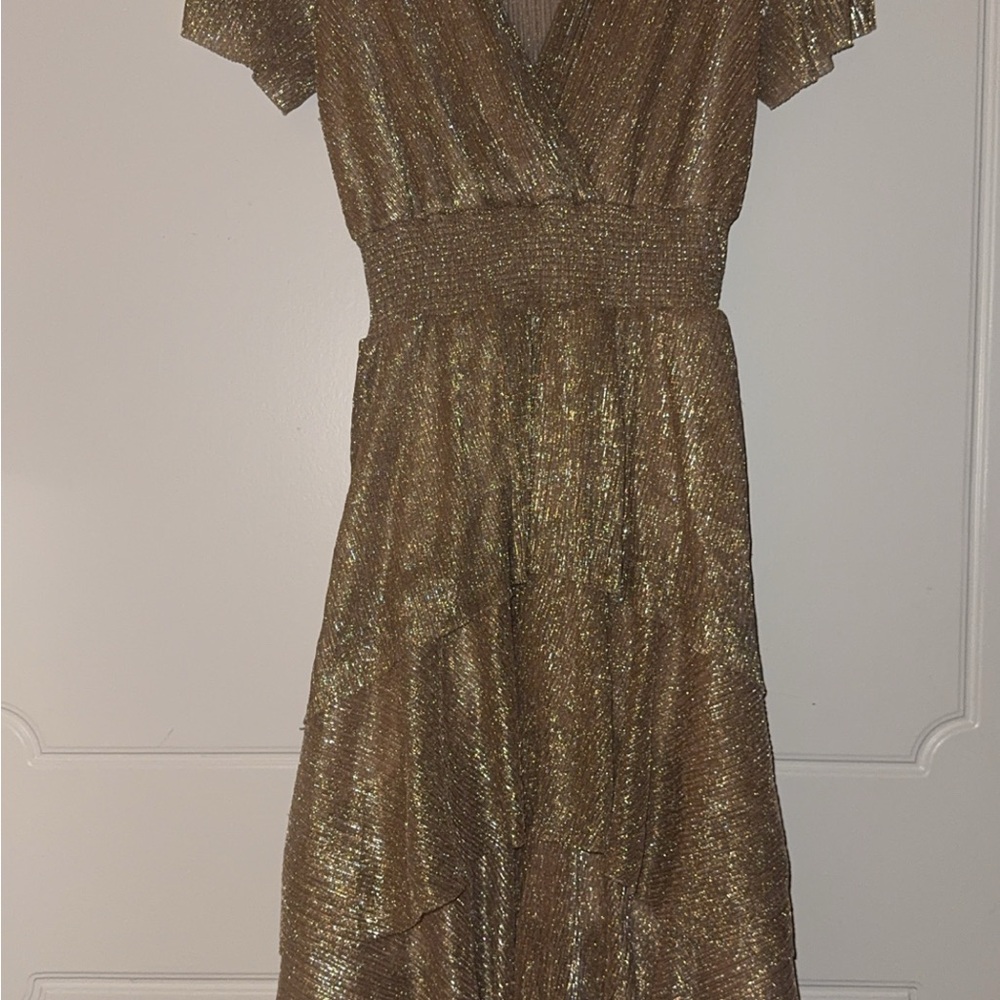 Emerald Sundae Gold High Low Dress